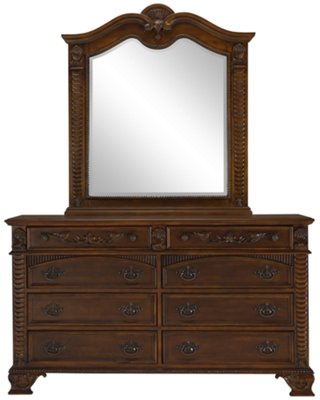 Hamilton Mid Tone Dresser & Mirror