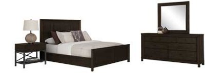 Dark Tone Wood Panel Bedroom