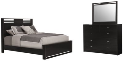 Gianna Dark Tone Panel Bedroom