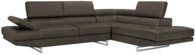 Gray Bonded Leather Right Bumper Sectional