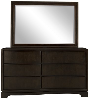 Wave Dark Tone Dresser & Mirror