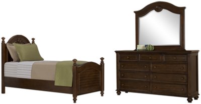 Claire Dark Tone Arched Dresser & Mirror