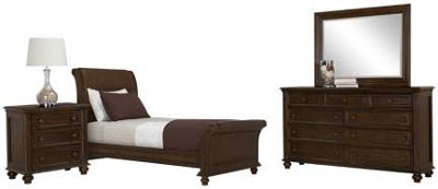 Claire Dark Tone Arched Dresser & Mirror