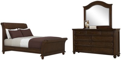 Claire Dark Tone Arched Dresser & Mirror