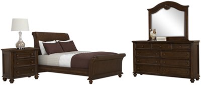 Claire Dark Tone Arched Dresser & Mirror