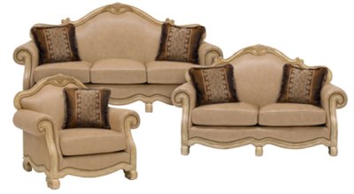 Regal Light Tone Leather Living Room