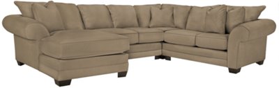 Jesi3 Dk Taupe Microfiber Small Left Chaise Sectional