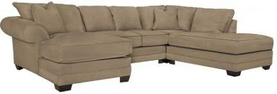 Jesi3 Dk Taupe Microfiber Small Right Bumper Sectional