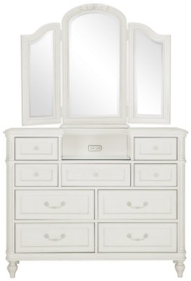 Olivia White Dresser & Mirror