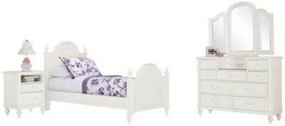 Olivia White Low Poster Bedroom