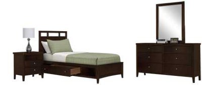 Liam Dark Tone Platform Storage Bedroom