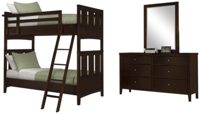Liam Dark Tone Bunkbed Bedroom