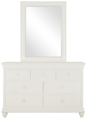 Adrian White Dresser & Mirror