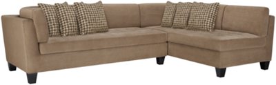 Trio Lt Brown Microfiber Sectional