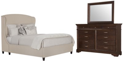 Canyon Lt Taupe Upholstered Platform Bedroom