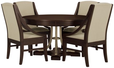 Canyon Mid Tone Round Table & 4 Sloped Chairs