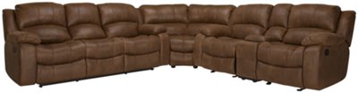 Tyler2 Md Brown Microfiber Two-Arm Power Reclining Sectional