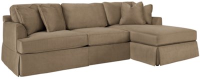 Ciarra Dk Taupe Microfiber Right Chaise Sectional