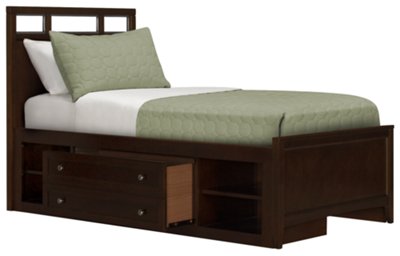Liam Dark Tone Panel Storage Bed