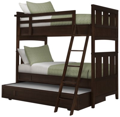 Liam Dark Tone Trundle Bunk Bed