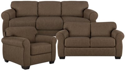 Palmer Dk Brown Fabric Living Room