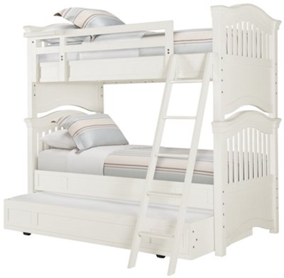 Adrian White Trundle Bunk Bed