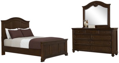 Claire Dark Tone Arched Dresser & Mirror