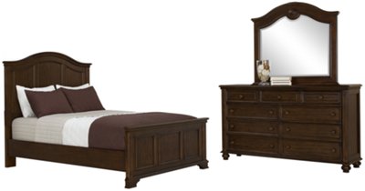 Claire Dark Tone Arched Dresser & Mirror