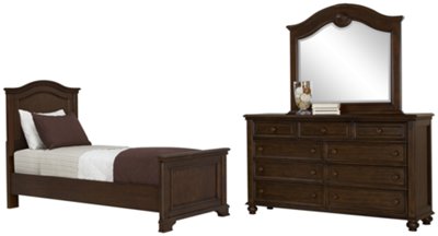 Claire Dark Tone Arched Dresser & Mirror