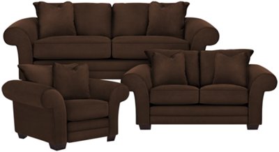 Jesi4 Dk Brown Microfiber Living Room