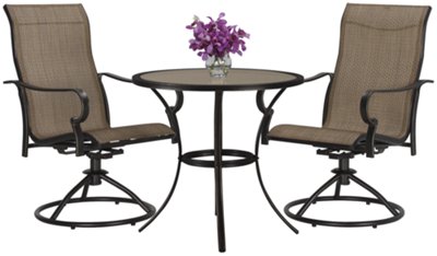 Bella2 29" Round Table & 2 Swivel Chairs