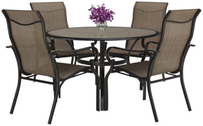 Bella2 48" Round Table & 4 Sling Chairs
