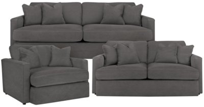 Dakota Dk Gray Cotton Living Room
