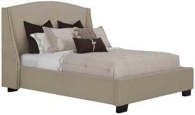 Novelo Dk Taupe Fabric Platform Bed