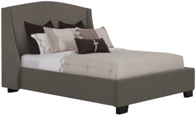 Novelo Dk Gray Fabric Platform Bed