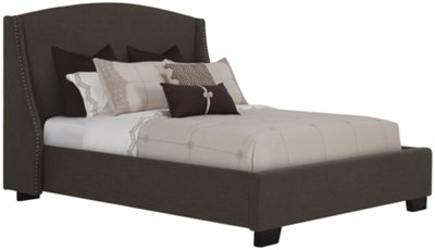 Novelo Dk Brown Fabric Platform Bed
