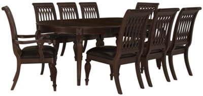 Belmont Dark Tone Oval Table & 4 Wood Chairs