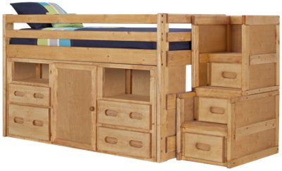 Cinnamon Jr Mid Tone Storage Loft Bed