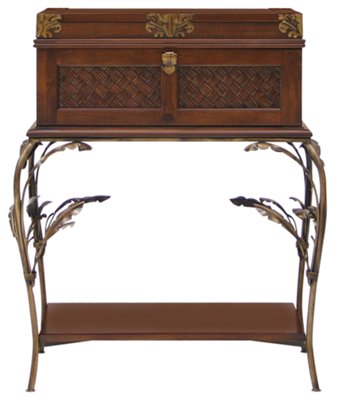Palm Dark Tone Metal Nightstand