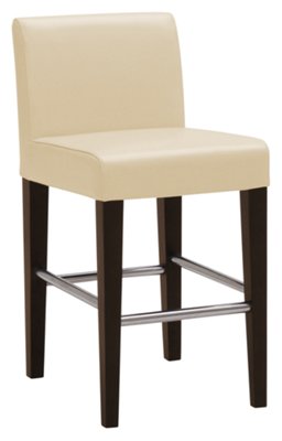 Kyle Lt Beige Bonded Leather 24" Upholstered Barstool