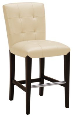 Trisha Lt Beige Bonded Leather 24" Upholstered Barstool
