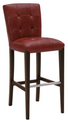Trisha Red Bonded Leather 30" Upholstered Barstool