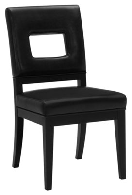 Black Bonded Leather Side Chair