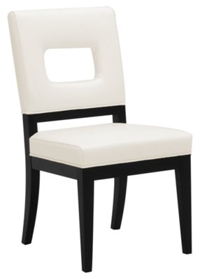 White Bonded Leather Side Chair