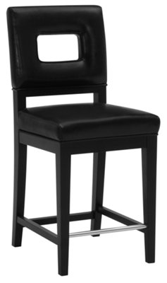 Black 24" Bonded Leather Barstool