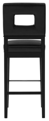 Aspen Black 30" Bonded Leather Barstool