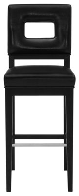 Aspen Black 30" Bonded Leather Barstool