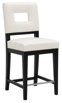 White 24" Bonded Leather Barstool