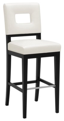 White 30" Bonded Leather Barstool
