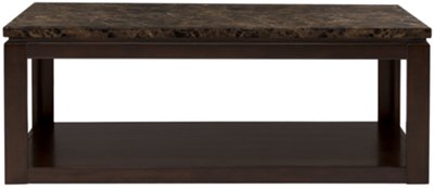Becca Dark Tone Faux Stone Rectangular Coffee Table